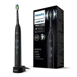 Produktbild: Philips Sonicare ProtectiveClean 4500 elektrische Zahnbürste, Schallzahnbürste mit 2 Putzmodi, Clean und White, Drucksensor, Timer, Schwarz, Modell HX6830/44