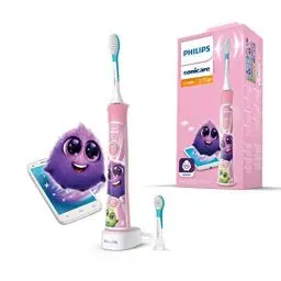 Produktbild: Philips Sonicare For Kids, elektrische Schallzahnbürste mit App, für Kinder ab 3 Jahren, mit SmarTimer und QuadPacer für eine gründliche Reinigung, Türkis, Modell HX6322/04