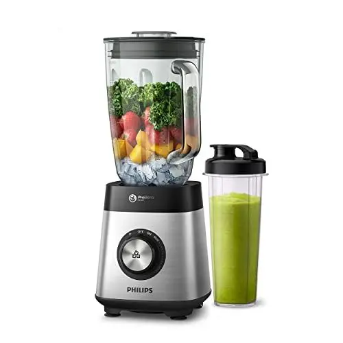Produktbild: Philips Standmixer und Smoothie Maker – 1000W, 2-Liter-Glasbehälter, HomeID-App, variable Geschwindigkeit, ProBlend Crush, Trinkbecher (HR3573/90)