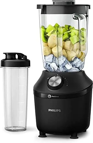 Produktbild: Philips Standmixer und Smoothie Maker – 600W, 2-Liter-Becher, HomeID-App, 2 Geschwindigkeitsstufen + Impulsfunktion, ProBlend, Ice-Crush-Funktion (HR2291/41)