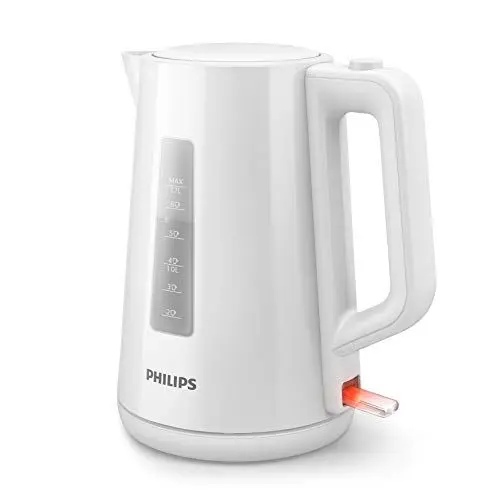 Produktbild: Philips Wasserkocher – 1.7 L Fassungsvermögen mit Kontrollanzeige, Pirouettenbasis, weiß (HD9318/00)
