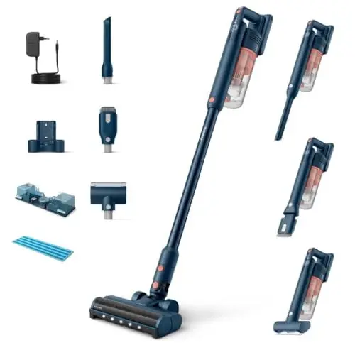 Produktbild: Philips kabelloser Staubsauger der Serie 5000 für Haustiere, leistungsstarke Saugleistung auf Hartböden und Teppichen, Düse mit LED-Licht, Haustierdüse, Aqua-Modul, Austauschbarer Akku (XC5142/01)