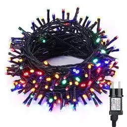Produktbild: PhilzOps Weihnachten Bunt Außenlichterkette, 15M 100 LED Indoor Weihnachtsdeko Beleuchtung mit Stecker 8 Modi Wasserdicht Weihnachtsbaum Lichterkette für Innen Party Zimmer Outdoor Balkon Garten