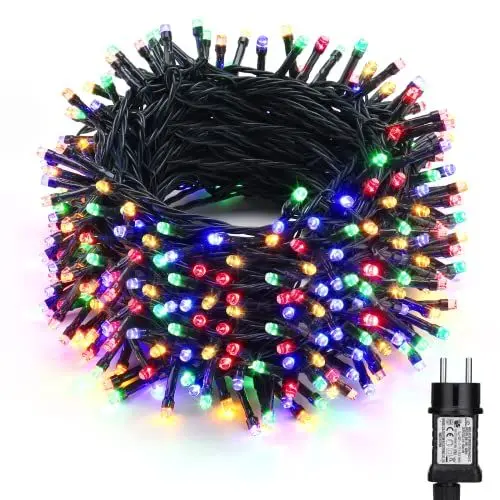 Produktbild: PhilzOps Weihnachtsbaum Lichterkette Außen, 300 LED 30M Lichterketten Strombetrieben Wasserfest 8 Modi Grüner Draht Weihnachtsbeleuchtung für Xmas Innen Haus Party Hochzeit Garten Deko, Mehrfarbig