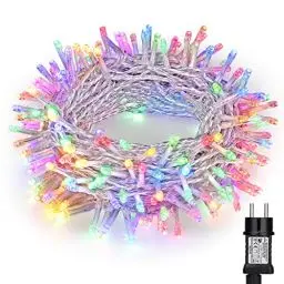 Produktbild: PhilzOps Weihnachtsbaum Lichterkette Innen, 10M 100 LED Bunt Weihnachten Lichter mit Stecker Outdoor Lichterkette 8 Modi Wasserdich für Indoor Zimmer Party Geburtstag Hochzeit Baum Außen Balkon