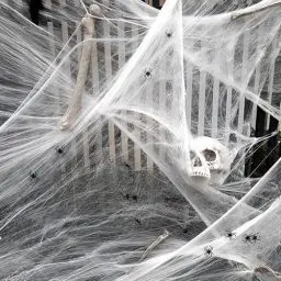 Produktbild: PHISGNIO Halloween Deko Spinnweben, 100g Spinnennetz Halloween Deko Dehnbar mit 40 Plastik Spinnen Weiß Spinnennetz Dekoration Realistisch für Outdoor Indoor Gardens Karneval Halloween Horror Party