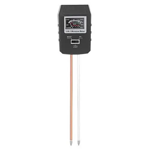 Produktbild: pH-Messgerät, 3-in-1, Multifunktionaler Bodentester, PH-Wert, Luftfeuchtigkeit, Beleuchtungsstärke, Sensor, Gartengeräte-Sets für Garten, Bauernhof, Rasen, Innen- und Außenbereich