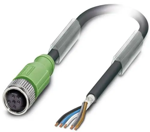 Produktbild: Phoenix Contact 5-PUR/M12FS SH, SAC-5P- 1 konfektioniertes Sensorkabel, Buchse gerade / M12, Länge 1.5m