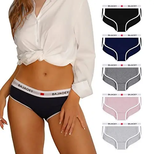 Produktbild: PHOLEEY Slip Unterhosen Damen Unterwäsche Feuchtigkeitsableitende Baumwolle Atmungsaktives Bikini Höschen für Frauen Weiche Bequeme Slips 5er-Pack, S