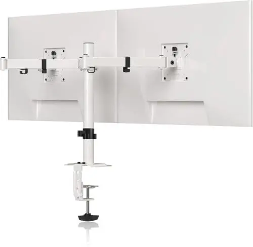 Produktbild: Pholiten Monitor Halterung Monitor Arm für 2 Monitore für 13-30 Zoll LED LCD Bildschirm bis zu 10 kg, Höhenverstellbar Schwenkbar Neigbar Monitorhalterung für den Schreibtisch, max.VESA 100x100mm