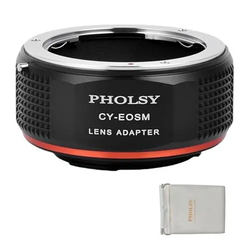 Produktbild: PHOLSY CY auf EF-M Objektivadapter Kompatibel für Contax/Yashica (C/Y) Objektivs für Canon EF-M (EOS M) Mount Kameragehäuse EOS M, M2, M3, M5, M6, M10, M50, M100, M200, M50 II, M6 II, CY-EOSM