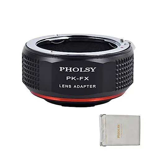 Produktbild: PHOLSY Konverter PK auf FX Objektivadapter Kompatibel mit Pentax K PK Objektiv auf Fujifilm X Mount Kameragehäuse, PK auf Fuji X