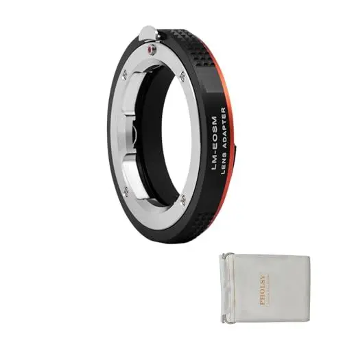 Produktbild: PHOLSY LM auf EF-M Objektivadapter Kompatibel für Leica M LM, Zeiss ZM, VM Objektivs für Canon EF-M (EOS M) Mount Kameragehäuse EOS M, M2, M3, M5, M6, M10, M50, M100, M200, M50 II, M6 II, LM-EOSM