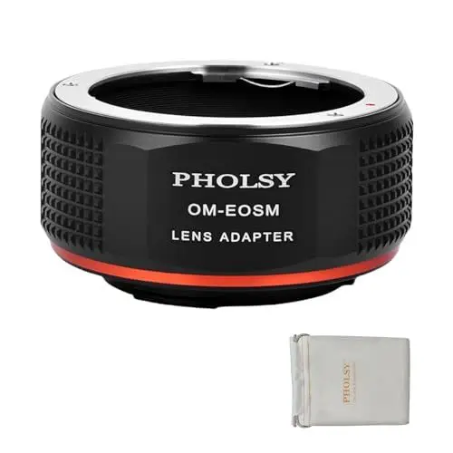Produktbild: PHOLSY OM auf EF-M Objektivadapter für Olympus Zuiko OM Objektivs auf Canon EF-M (EOS M) Mount Kameragehäuse EOS M, M2, M3, M5, M6, M10, M50, M100, M200, M50 II, M6 II, OM-EOSM
