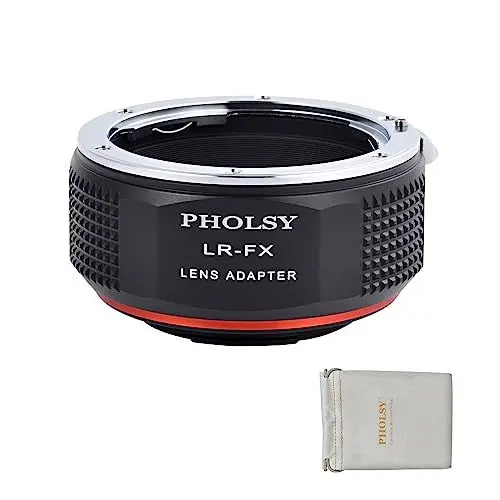 Produktbild: PHOLSY Objektivadapter Kompatibel mit Leica R Objektiv auf Fuji X Mount Kameragehäuse Konverter Kompatibel mit Fujifilm X-H2S, X-H2, X-Pro3, X-T5, X-T4, X-S20, X-S10, X-T30 II, X-E4 usw. LR auf FX