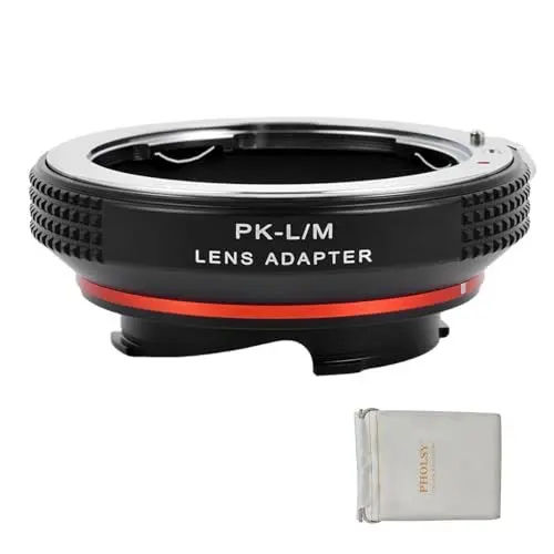 Produktbild: PHOLSY Objektivadapter mit 6-Bit Coding Kompatibel mit Pentax K PK Objektivs und Leica M Mount Kameragehäuse PK auf Leica M