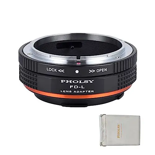 Produktbild: PHOLSY Objektivadapter mit Blendenhebel Kompatibel mit Canon FD auf L Mount für FD FL Objektiv und L Mount Kameragehäuse Kompatibel mit Leica SL2, SL2-S, CL, TL2, Lumix S5, S1, BS1H, Sigma FP, FP L