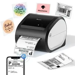 Produktbild: Phomemo Bluetooth Etikettendrucker DHL Labeldrucker,D520BT Versandetiketten Drucker 4x6 Thermodrucker,Shipping Label Printer für Barcode,Pakete,Adresse,Logo,Kompatibel mit Ebay,Etsy,Amazon,Shopify,etc