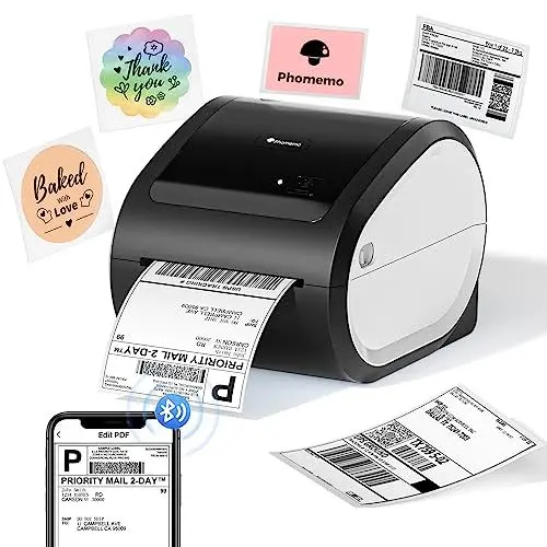 Produktbild: Phomemo Bluetooth Etikettendrucker DHL Labeldrucker,D520BT Versandetiketten Drucker 4x6 Thermodrucker,Shipping Label Printer für Barcode,Pakete,Adresse,Logo,Kompatibel mit Ebay,Etsy,Amazon,Shopify,etc