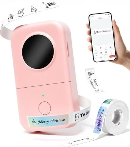Produktbild: Phomemo D30 Bluetooth Etikettendrucker - Mini Thermo Beschriftungsgerät Selbstklebend Etikettiergerät,Labelmaker Geeignet für Zuhause,Schule,Büro,Ettikettiergeraet für Smartphones und Tablets -Rosa