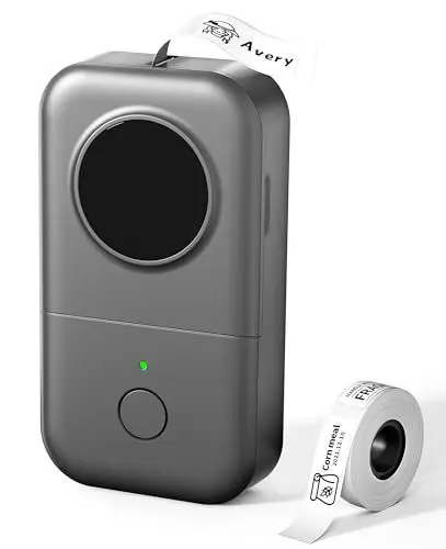 Produktbild: Phomemo D30 Etikettendrucker,Bluetooth Etikettiergerät Mini Beschriftungsgerät Selbstklebend,Tragbarer Thermo Etikettiergeraet Kabelloser Label Printer für zu Hause, im Büro und in der Schule - Grau