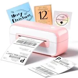 Produktbild: Phomemo Etikettendrucker DHL PM246S,USB Thermodrucker 4x6,Thermo-Versandetiketten Drucker,DHL Adress-Etikettendrucker für Kleinunternehmen,DHL Labeldrucker for Amazon,Ebay,FedEx,UPS(Rosa