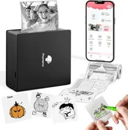 Produktbild: Phomemo M02 Mini Drucker,Bluetooth Taschendrucker,Aufkleber Klein Thermodrucker,Tragbarer Portable Printer,Fotodrucker für Smartphone für Lernen,Studiennotizen,Anatomische Diagramme,Fotos,Schwarz