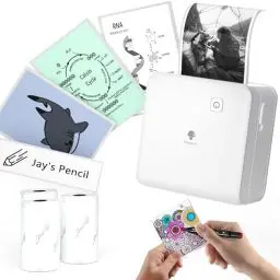 Produktbild: Phomemo M02 Pro Mini Drucker für Smartphone, Sticker Drucker 300 DPI Mini Thermodrucker Tiny Printer mit 3 Papierrollen, Mini Printer Taschendrucker für Studiennotizen, Fotos, Etiketten