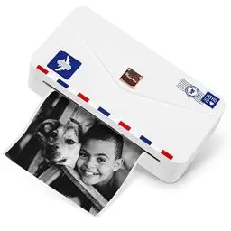 Produktbild: Phomemo M04AS 110mm Mini Drucker - Taschendrucker 300DPI Tragbarer Thermodrucker für Handy Bluetooth, 15/53/80/110mm Druckbreite, Kompatibel mit iOS & Android, für Dokumente, Porto, Etiketten (Weiß)