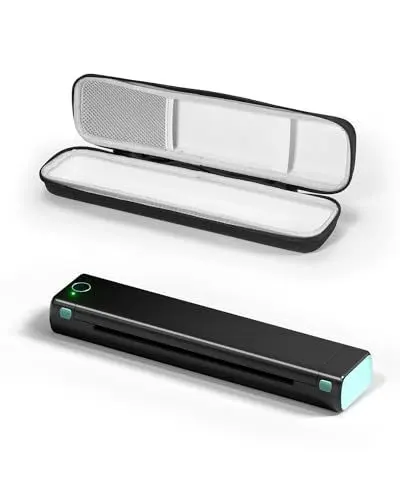 Produktbild: Phomemo M08F A4 Mobiler Drucker, Thermodrucker Unterstützt A4 Thermopapier, Tragbarer Drucker für Unterwegs Reisedrucker für Büro, Zuhause,mit 1 Aufbewahrungsbox