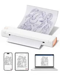 Produktbild: Phomemo M08F Tattoo Drucker, Tattoo Stencil Drucker A4 Thermodrucker Tattoo Kompatibel mit Smartphone & PC, Tattoo Drucker für Anfänger, Künstler mit 10 Tattoo Transfer Papier, Weiß