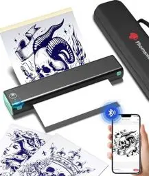 Produktbild: Phomemo M08F Tattoo Drucker Thermodrucker Tattoo Wireless Tattoo Transfer Stencil Drucker, Tattoo Maschine Set mit Aufbewahrungsbox & 10 Pcs Tattoo Transfer Papier für Tattoo Künstler Anfänger