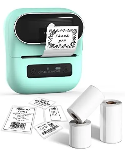 Produktbild: Phomemo M220 Etikettendrucker, Bluetooth Barcode Etikettendrucker Größe 20-75mm, Unterstützung mit Phones&PC, Etikettenhersteller für Zuhause, Einzelhandel, Büro, Kleinunternehmen, Grün