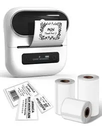 Produktbild: Phomemo M220 Etikettendrucker Bluetooth, Tragbarer Etikettiergerät,Labeldrucker für Zuhause, Büro und kleine Unternehmen,Unterstützung mit Phones&PC, Mit 3 Rollen Etiketten
