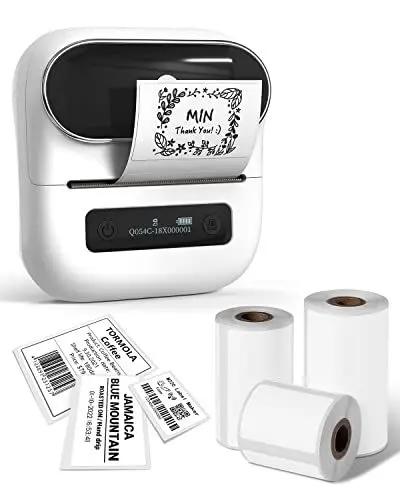 Produktbild: Phomemo M220 Etikettendrucker Bluetooth, Tragbarer Etikettiergerät,Labeldrucker für Zuhause, Büro und kleine Unternehmen,Unterstützung mit Phones&PC, Mit 3 Rollen Etiketten