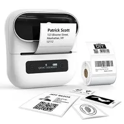 Produktbild: Phomemo M220 Etikettendrucker Bluetooth, Tragbarer Etikettiergerät Bluetooth Thermo Label Printer für Barcode,Einzelhandel,kleine Unternehmen,mit Telefonen & PC-System Weiß