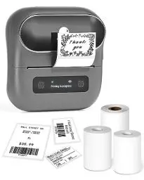 Produktbild: Phomemo M220 Etikettendrucker, Grauer Bluetooth Thermo-Etikettendrucker für Barcode, Adresse, Etikettierung, Mailing, Ordneretiketten, Unterstützung mit Phones&PC, mit 3 Rollen Etiketten