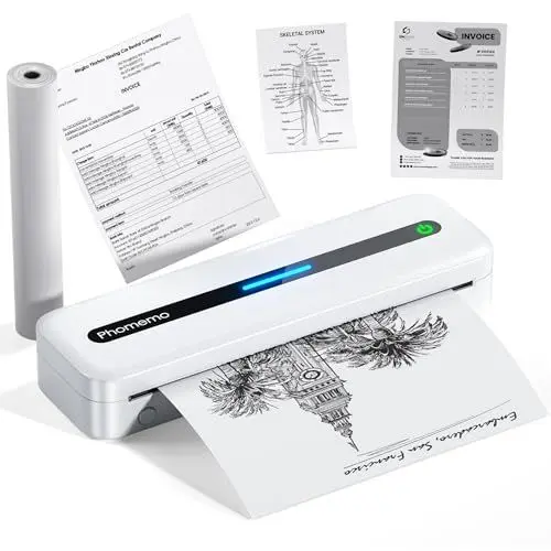 Produktbild: Phomemo M832 Mobiler Drucker A4 für Unterwegs, Mini Thermodrucker Kompatibel mit Android und iOS für Phone & Laptop, Bluetooth Tragbarer Drucker Unterstützen 210x297mm A4 Thermopapier