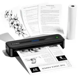 Produktbild: Phomemo M832 Mobiler Drucker A4 für Unterwegs, Tragbarer Drucker Thermodrucker A4 Kompatibel mit Windows/macOS/iOS/Android, 300dpi Monochromer Reisedrucker für Hause, Foto, Lernen, Schwarz
