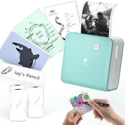 Produktbild: Phomemo M02 Pro 300 DPI Mini Drucker für Smartphone,Taschendrucker Bluetooth Etikettendrucker mit 3 Papierrollen,Kompatibel mit 15,25,53mm Papier,Für Geschenke, Studium, Fotos, Scrapbooking - Grün