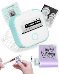 Produktbild: Phomemo Mini Drucker T02,Handy Fotodrucker für Mobiler,Sticker Thermodrucker für Kindertag Geburtstag,Tiny Thermal Photo Printer Praktisch Schulsachen,Lehrerbedarf,Büro,Lernen Zubehör,Druck Buddy