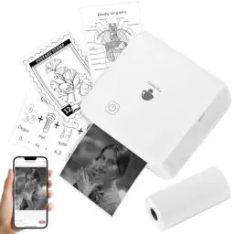 Produktbild: Phomemo Mini Drucker für Smartphone, M02 Pro 300 DPI Kleiner Thermodrucker Mini Drucker Sticker Drucker Taschendrucker Etikettendrucker, für Lernen, Studiennotizen, Fotos, Etiketten, Geschenk