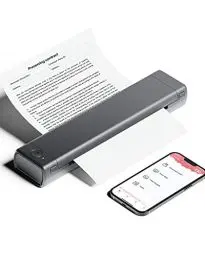 Produktbild: Phomemo Portable Drucker, M08F Bluetooth Mobile Tragbarer Drucker A4 unterstützen 210x297mm A4 Thermopapier, Wireless No-Ink Reisedrucker, kompatibel mit Android und iOS für Unterwegs & Laptop