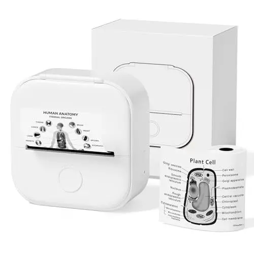 Produktbild: Phomemo Mini Drucker, T02 Fotodrucker für Smartphone,Handy Sticker Thermodrucker für iOS & Android,Tragbarer Aufkleber Bluetooth Drucker,Tiny Printer für Organizer Teenager Preppy Student Lehrer