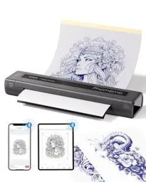 Produktbild: Phomemo Tattoo Drucker, TP88 Stencil Drucker Tragbarer Thermodrucker Tattoo Transfer Printer, Bluetooth Tattoo Drucker A4 mit Tattoo Transferpapier Unterstützt Tattoo-Vorschau für Smartphone & PC