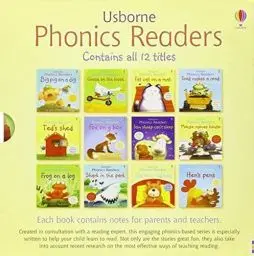 Produktbild: Phonics Readers, 12 Vols.: Contains all 12 titles. Ted in a red bed·· Hen's pens·· Big pig on dig·· Fat cat on a mat·· Goose on the loose·· Fox on a box·· ... Toad makes a road·· Frog on a log·· Ted's shed