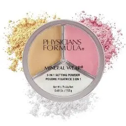 Produktbild: Physicians Formula Mineral Wear 3-in-1 Fixier-Puder, Transparentes Mineralisches Fixierpuder zum Festigen, Aufhellen und Konturieren von Make-up, Makelloses Finish