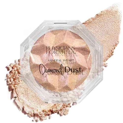 Produktbild: Physicians Formula Mineral Wear Diamond Dust, Transparenter Gesichtspuder mit Leuchtenden Mineralien und Vitamin E, Natürlich Aussehendes und Strahlendes Finish, Luminous Gleam