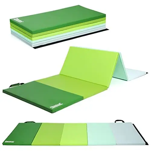 Produktbild: PhysKcal 5 Panel Wald Klappbare Weichbodenmatte Turnmatte Fitnessmatte Gymnastikmatte mit Tragegriffen, Sportmatte Spielmatte, Tumbling-Matte für Kinder, Polsterung für Activity Play
