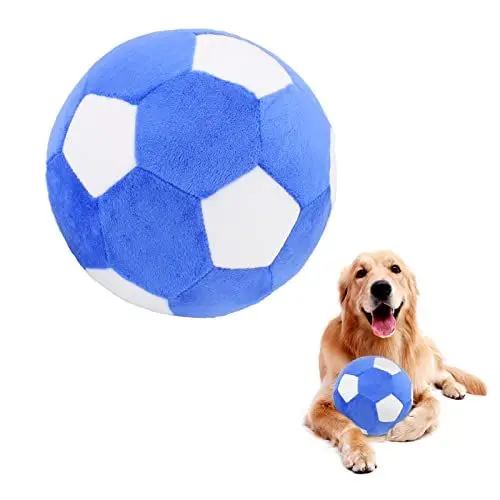 Produktbild: PIANG GOUER Interaktives Hundespielzeug Fußball, Plüsch Quietschen Hundespielzeug Ball, Hund Puzzle Spielzeug Jolly Ball für Hunde, Hundebälle für mittlere und große Hunde Spielzeug 7.1in/18cm